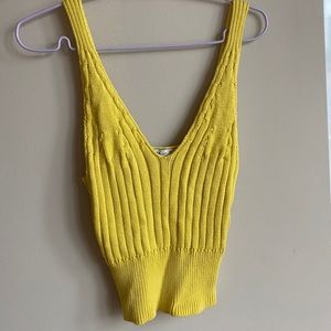 Zara Knit Yellow Tank Top